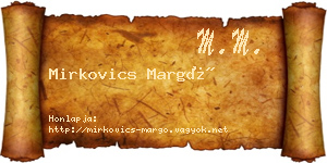Mirkovics Margó névjegykártya